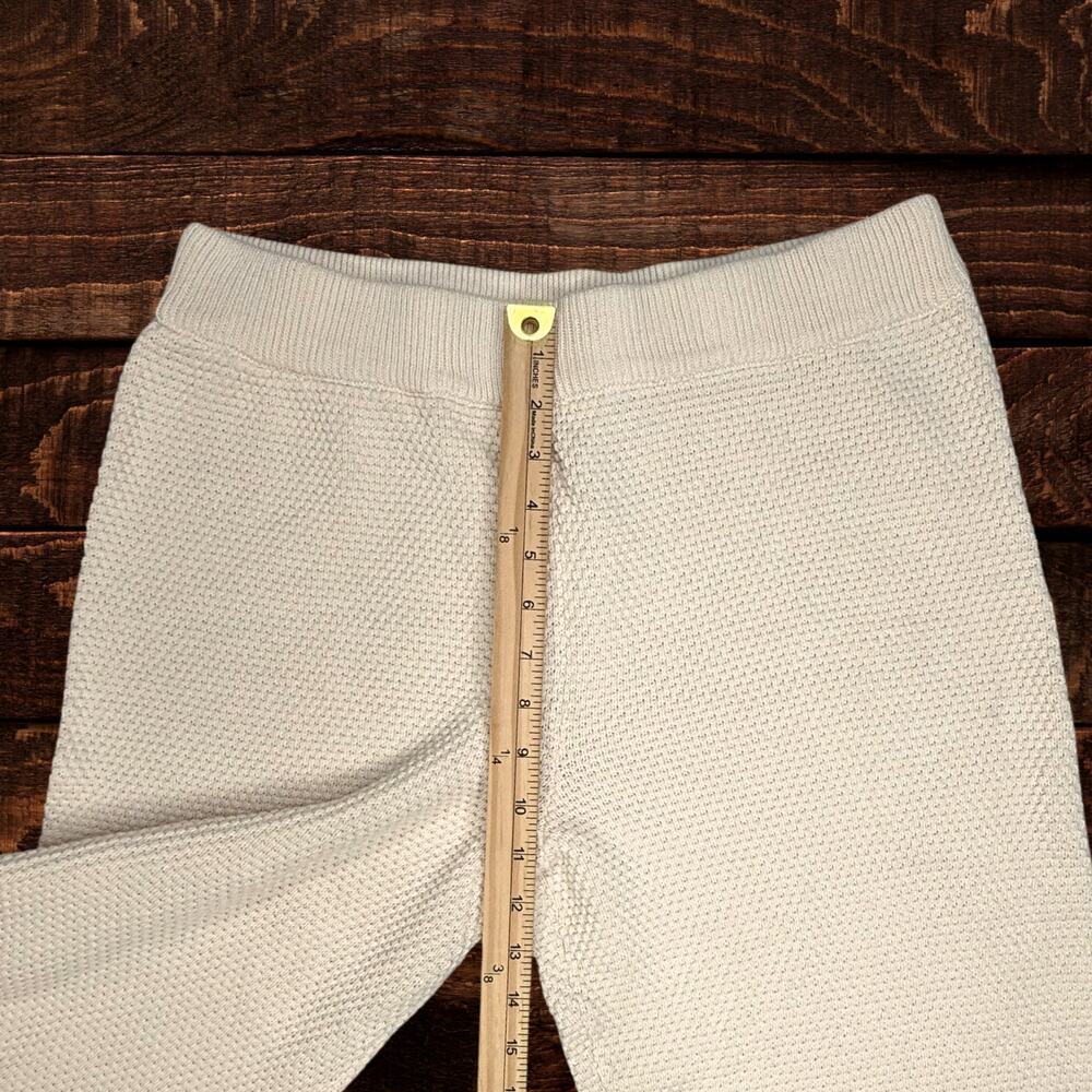 Free People Beach Textured Knit Hailee Barrel Leg Pants Joggers Cream Large - Picture 7 of 9